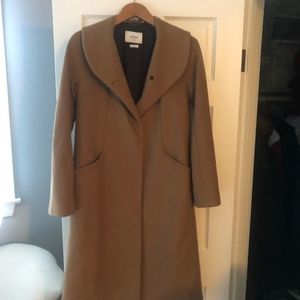Aritzia Wilfred Wool Camel Cocoon Overcoat